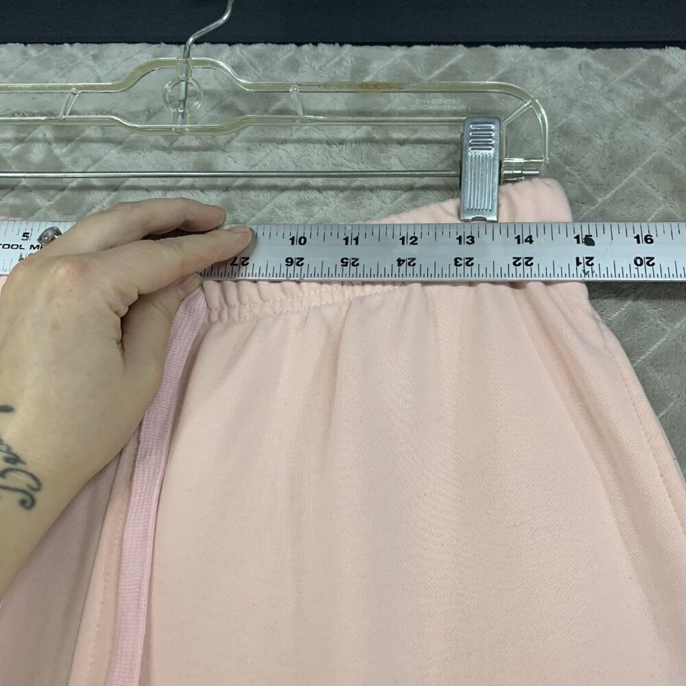 Sweatpants Juniors Large Light Pink Straight Leg High Rise Pull On Drawstring - Picture 5 of 11